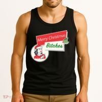 Funny Merry Christmas Bitches Inappropriate Adult Tank Top thumb 3