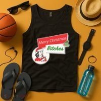 Funny Merry Christmas Bitches Inappropriate Adult Tank Top thumb 4