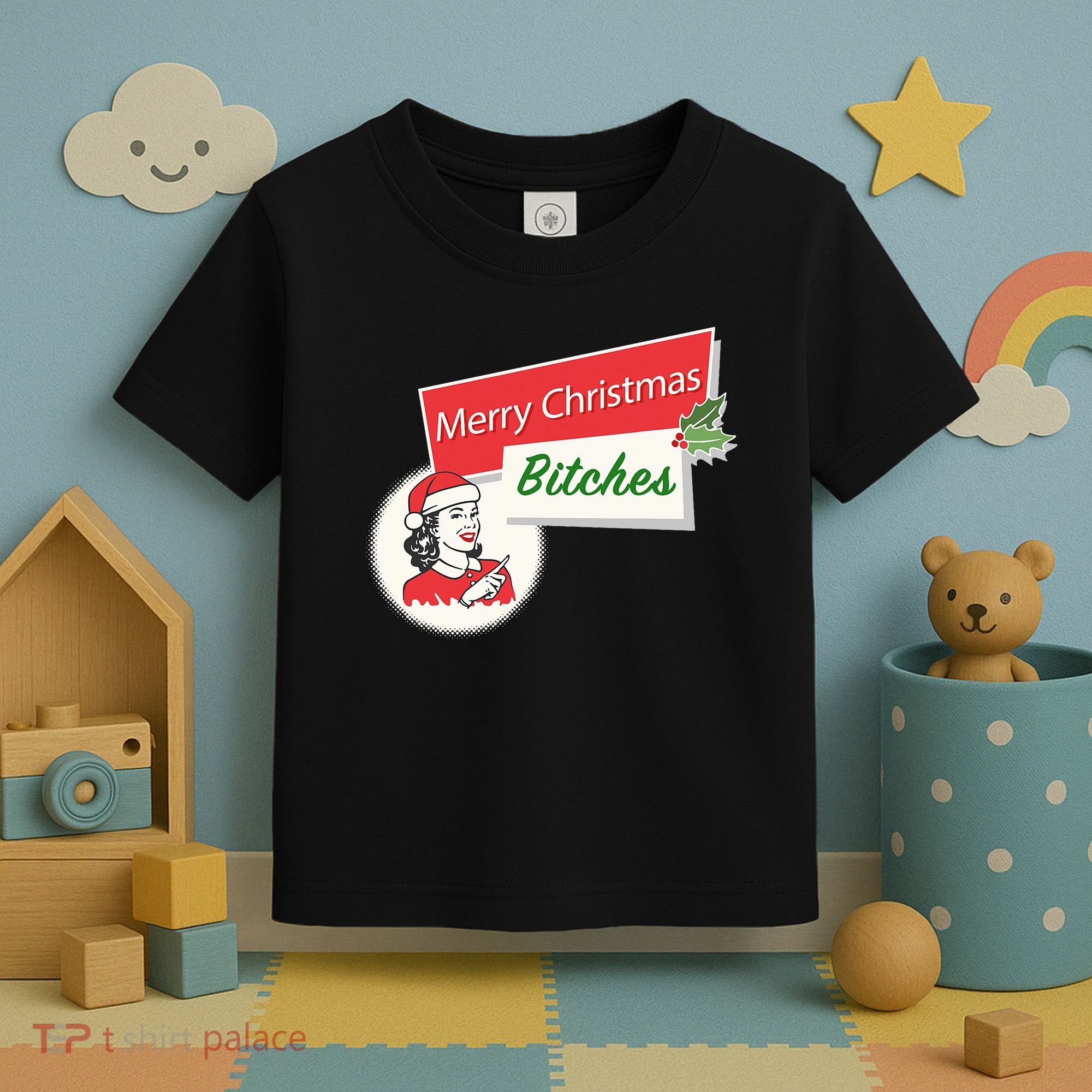 Funny Merry Christmas Bitches Inappropriate Adult Toddler T-Shirt