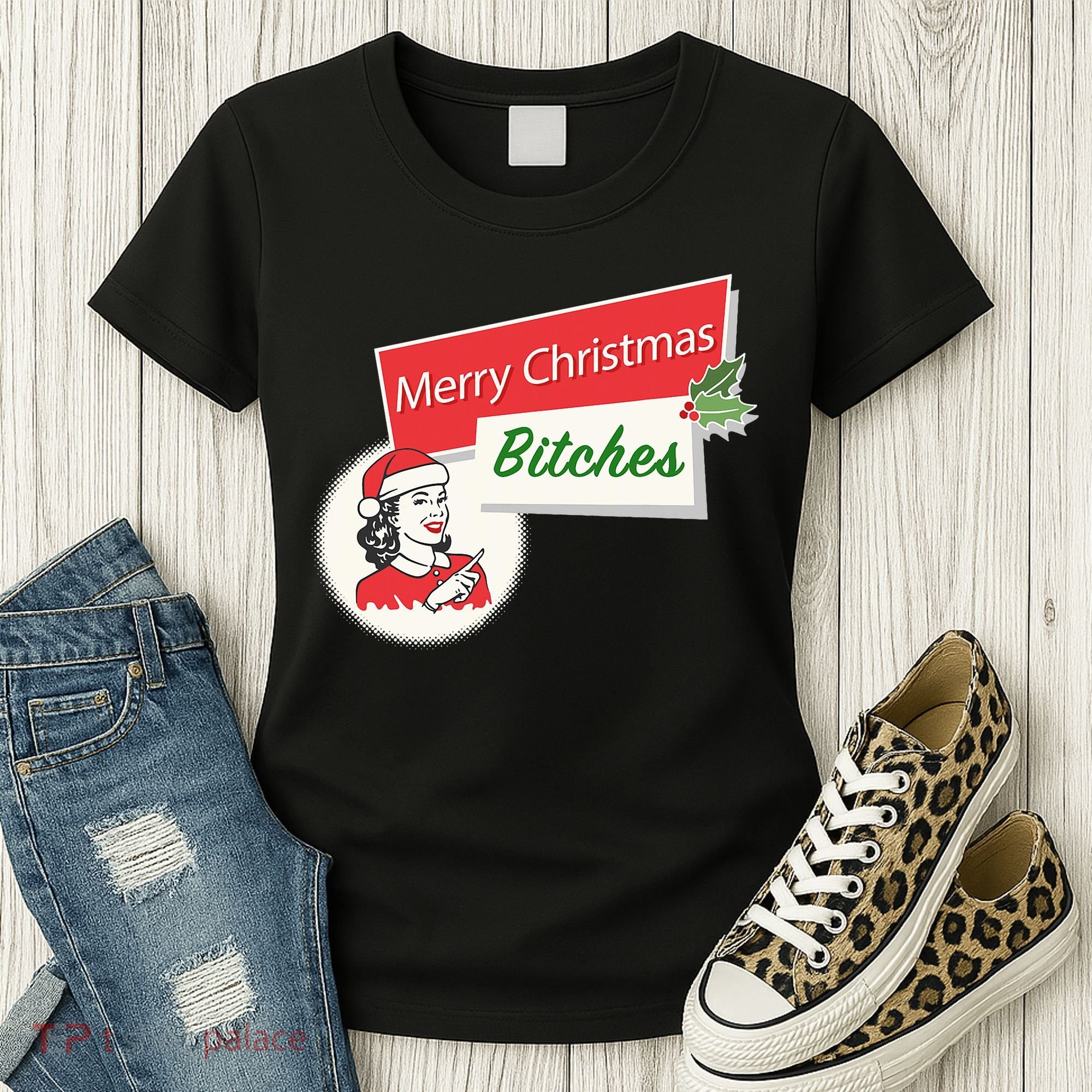 Funny Merry Christmas Bitches Inappropriate Adult Women's T-Shirt