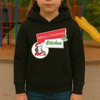 Funny Merry Christmas Bitches Inappropriate Adult Kids Hoodie thumb 3