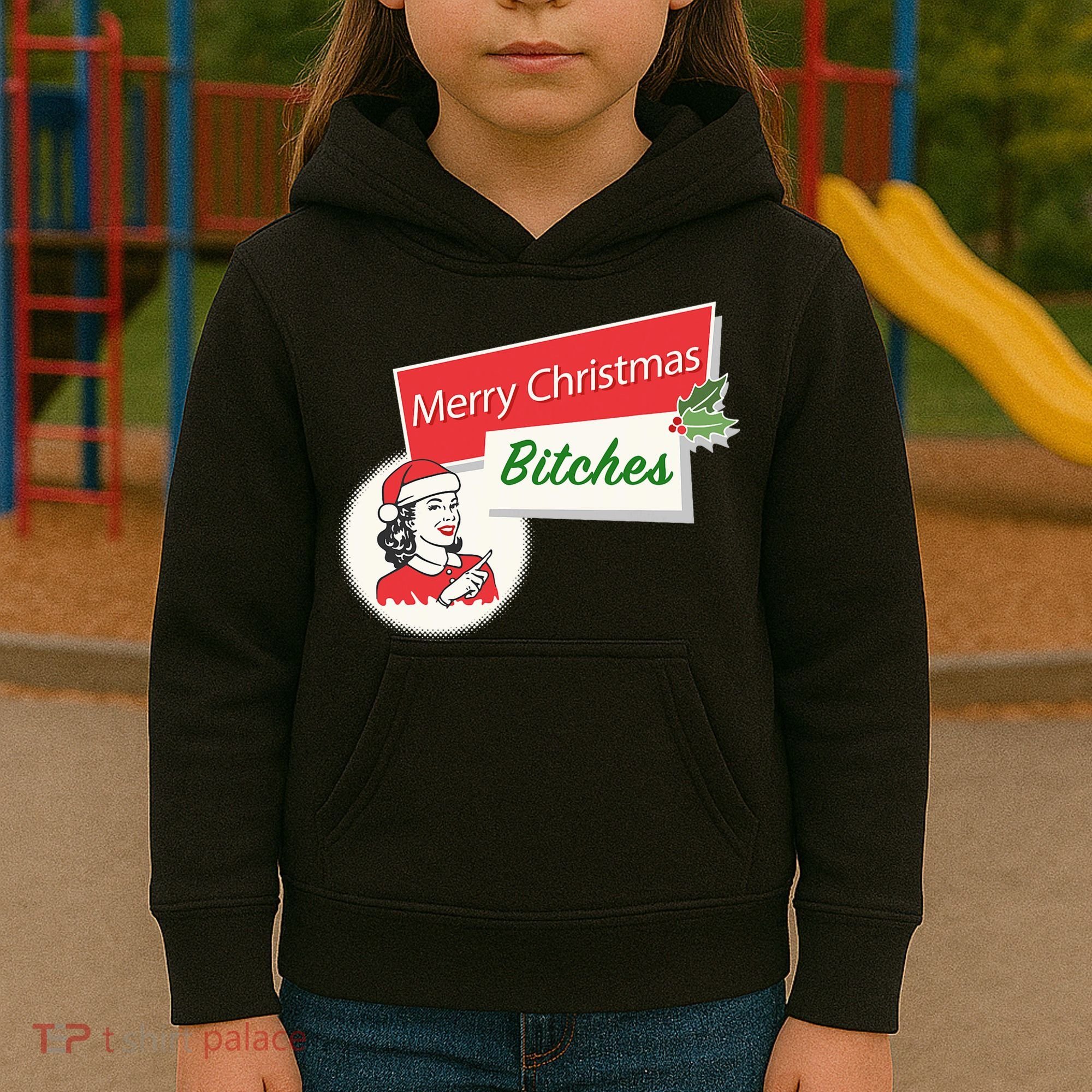 Funny Merry Christmas Bitches Inappropriate Adult Kids Hoodie
