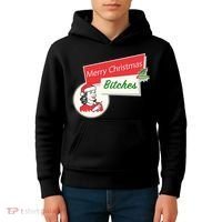 Funny Merry Christmas Bitches Inappropriate Adult Kids Hoodie thumb 4