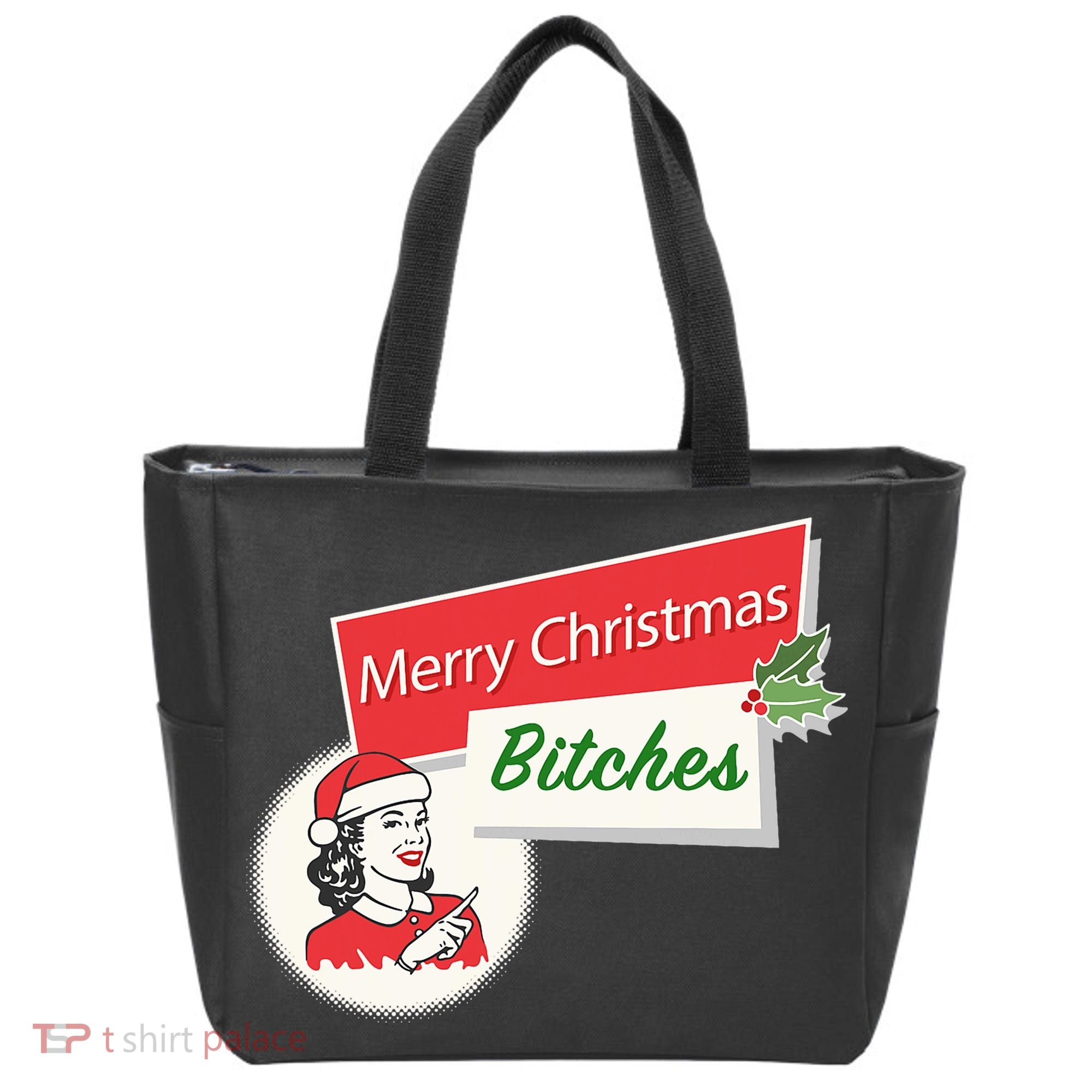 Funny Merry Christmas Bitches Inappropriate Adult Tote Bag