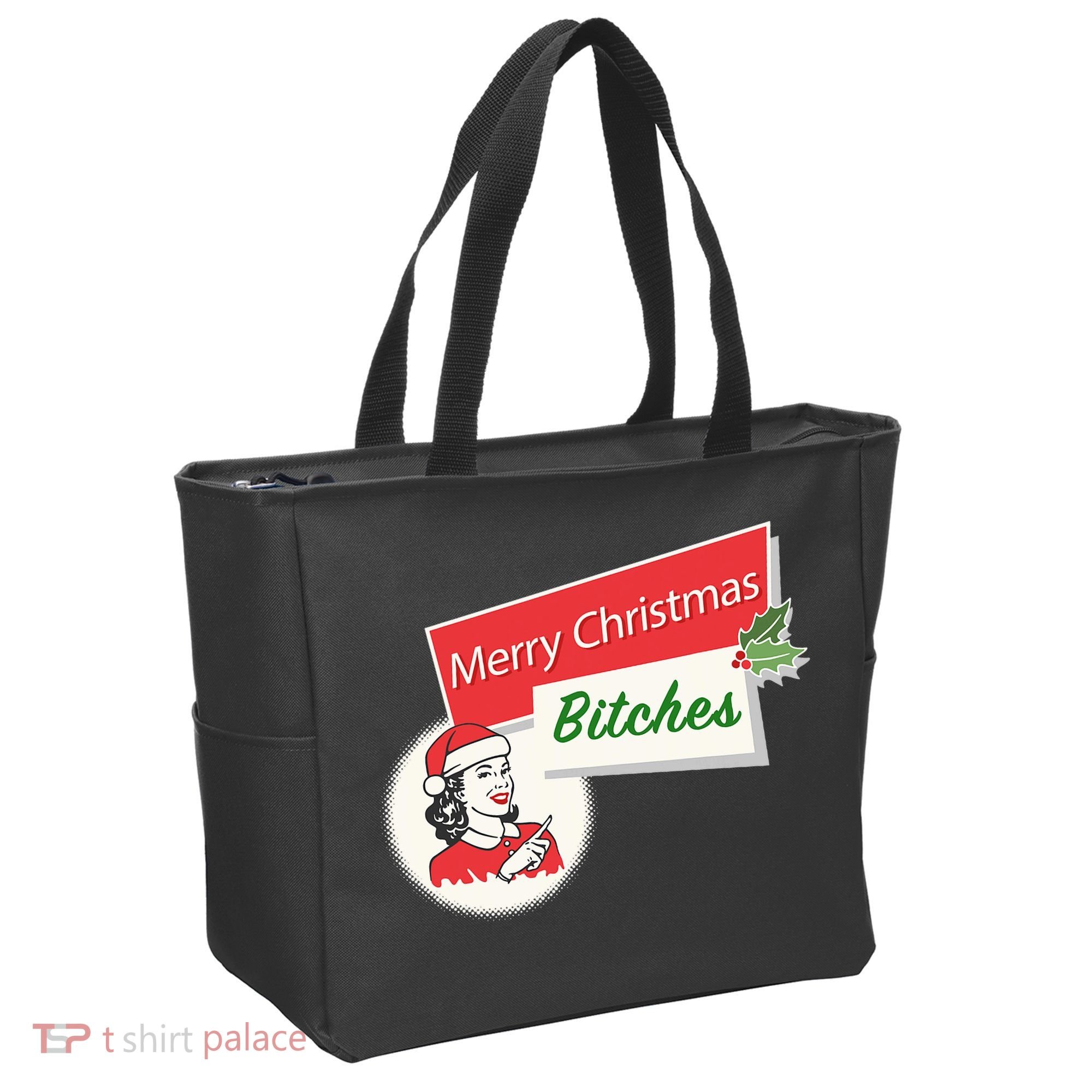 Funny Merry Christmas Bitches Inappropriate Adult Tote Bag