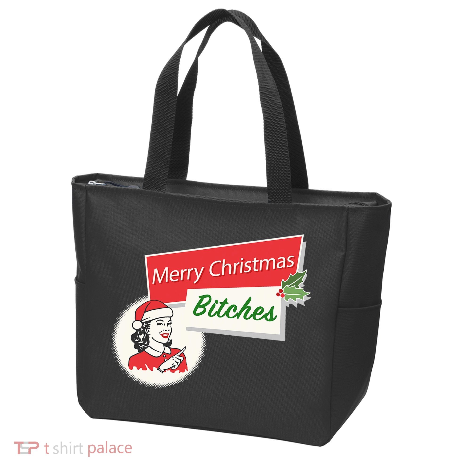 Funny Merry Christmas Bitches Inappropriate Adult Tote Bag