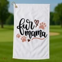 Fur Mama Cute Gift Golf Towel thumb 1