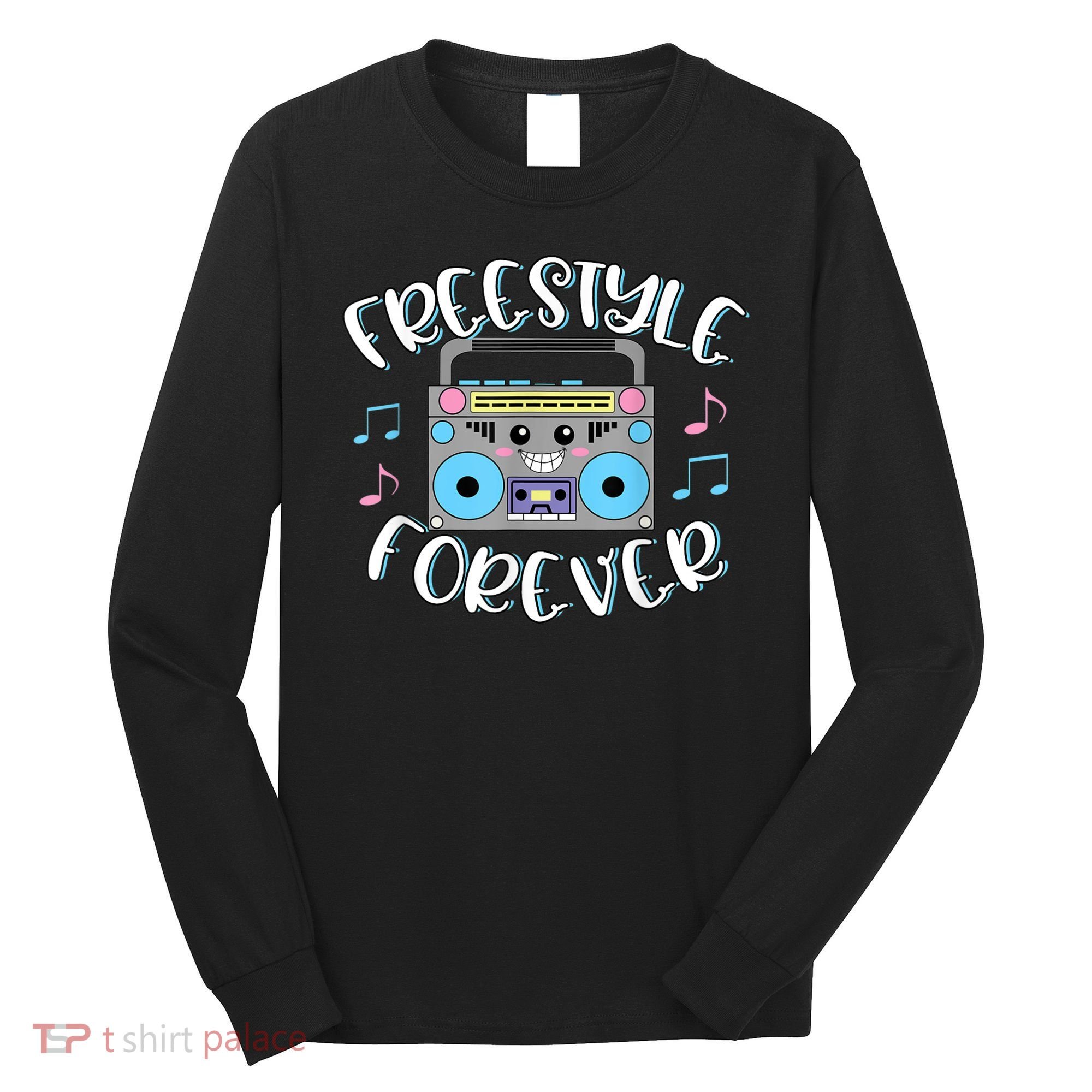 Freestyle Music Cute Boombox Retro Dance Music Long Sleeve Shirt