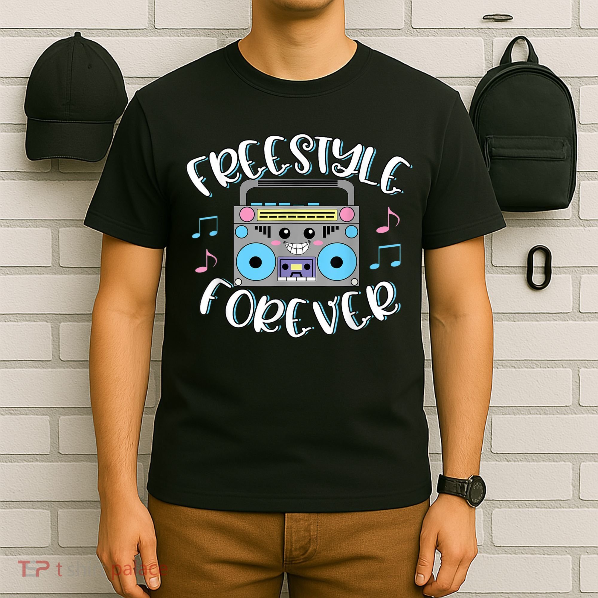 Freestyle Music Cute Boombox Retro Dance Music T-Shirt