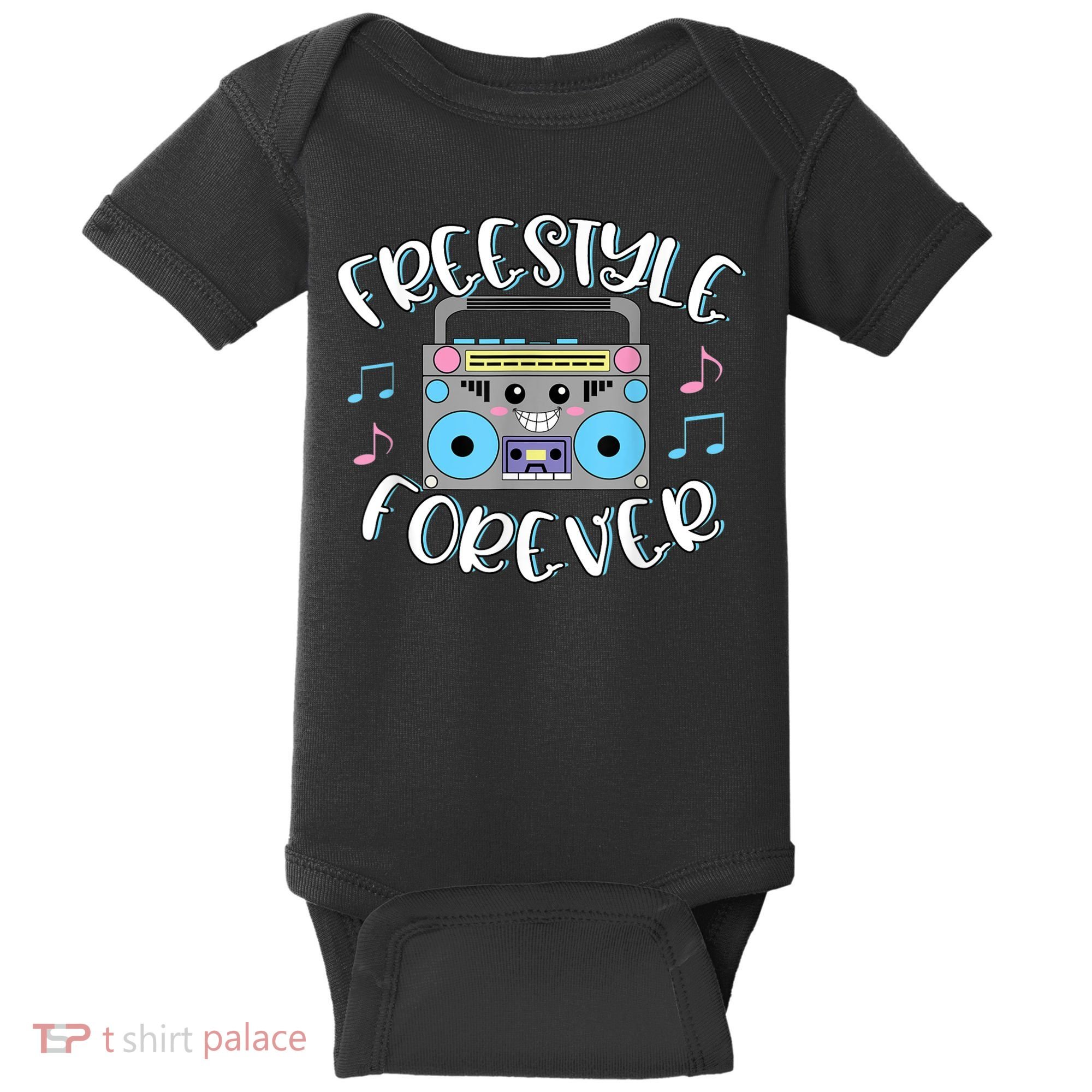 Freestyle Music Cute Boombox Retro Dance Music Baby Bodysuit