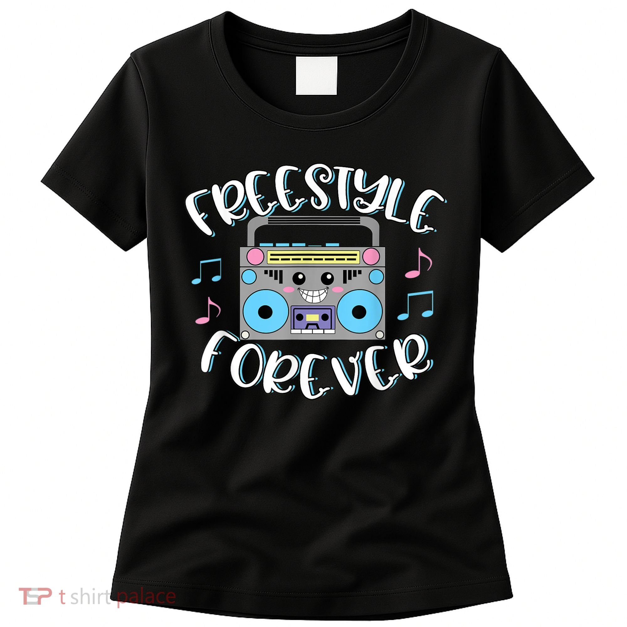 Freestyle Music Cute Boombox Retro Dance Music Women's T-Shirt