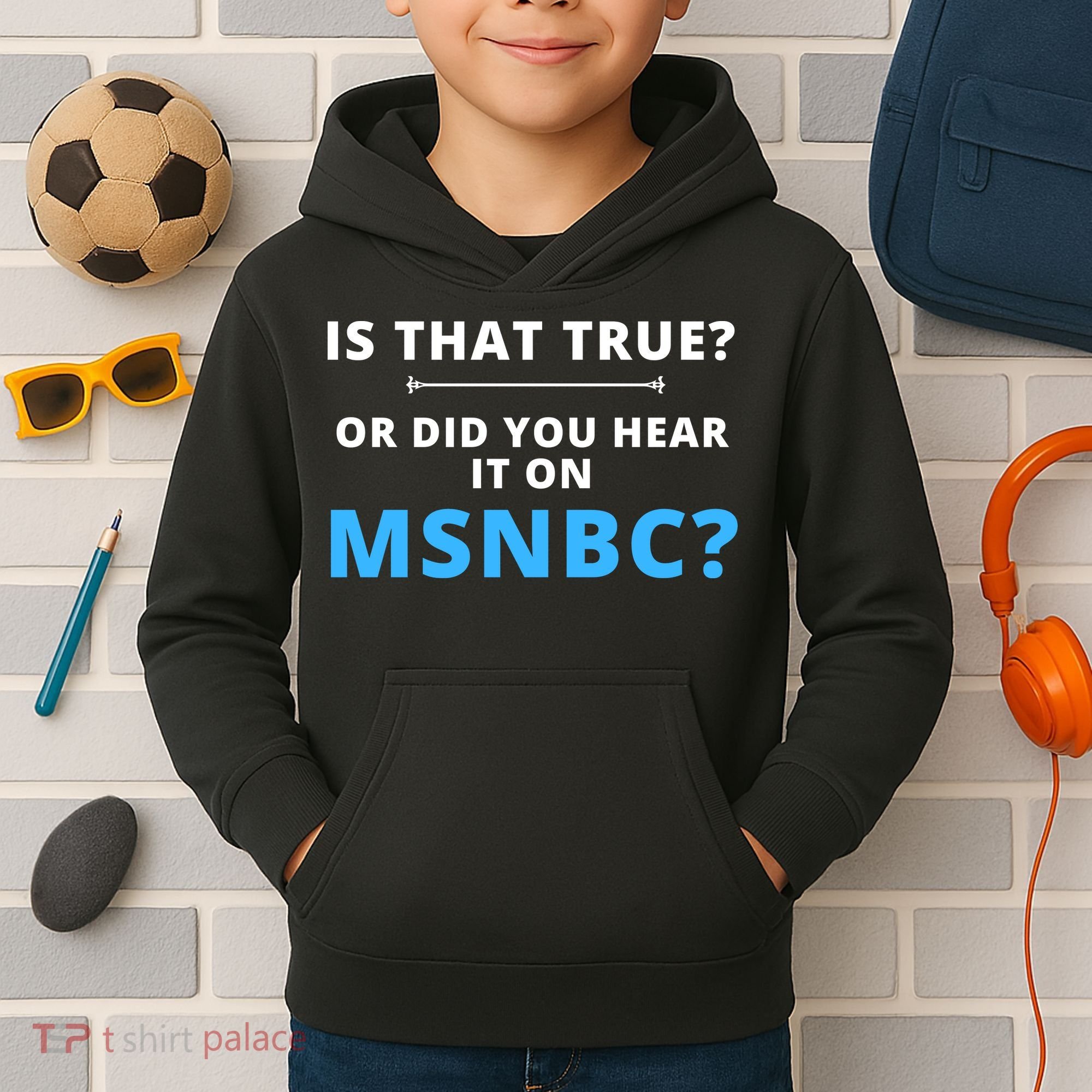 Funny MAGA Conservative Fake News Kids Hoodie