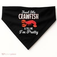 Feed Me Crawfish And Tell Me Im Pretty Funny Mardi Gras USA-Made Doggie Bandana thumb 0