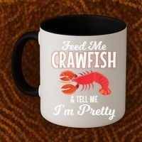 Feed Me Crawfish And Tell Me Im Pretty Funny Mardi Gras Coffee Mug thumb 2