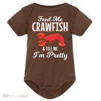 Feed Me Crawfish And Tell Me Im Pretty Funny Mardi Gras Baby Bodysuit thumb 0