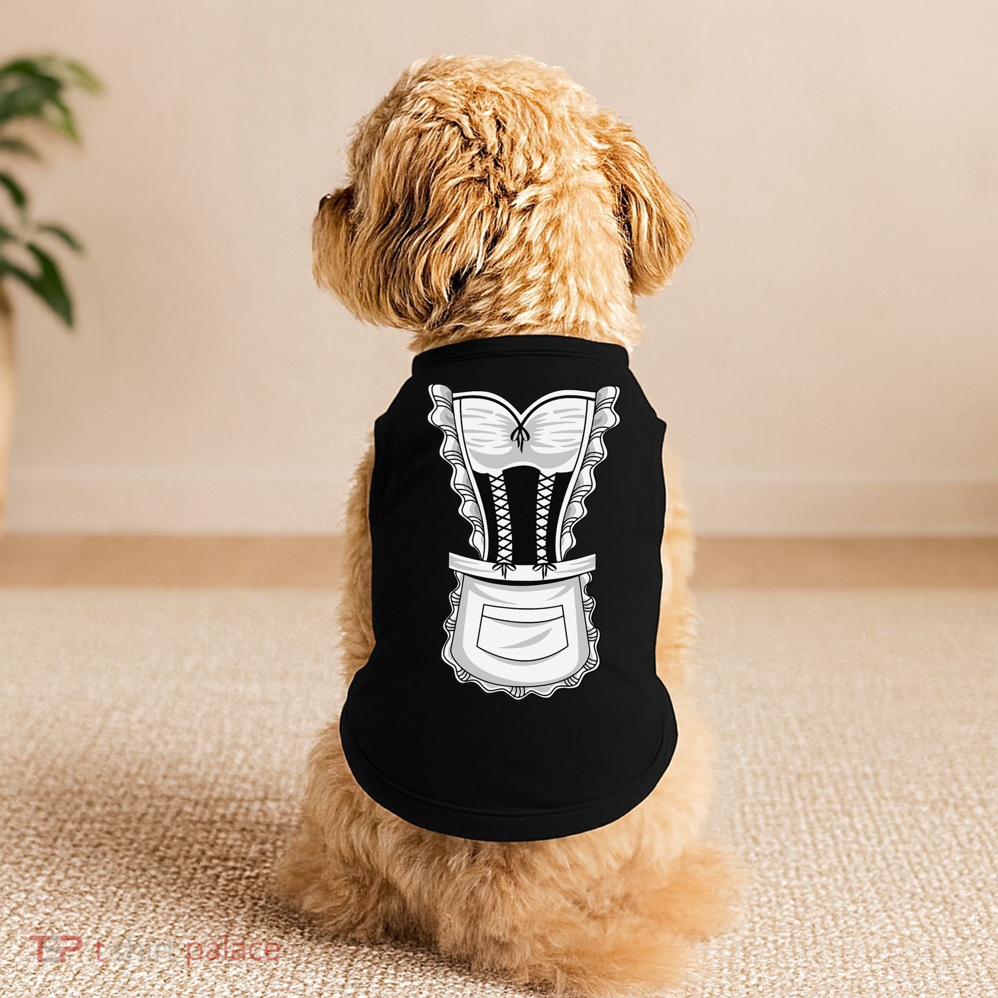 French Maid Costume Cool Halloween Housemaid Gift Doggie Tank