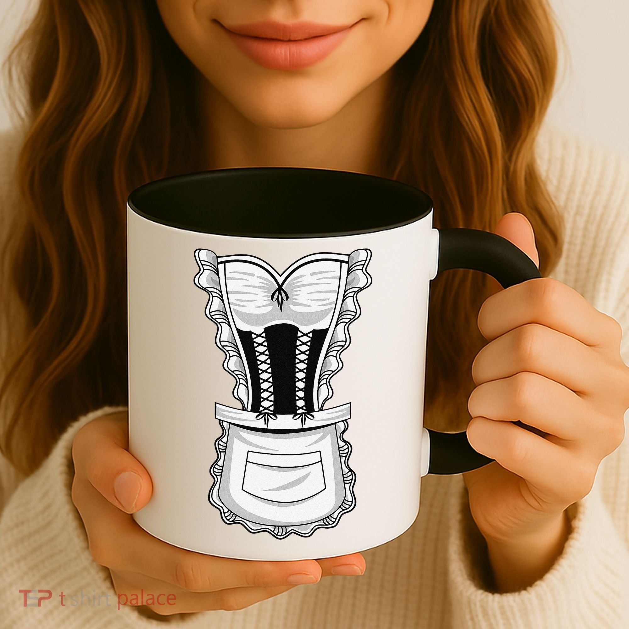 French Maid Costume Cool Halloween Housemaid Gift Coffee Mug