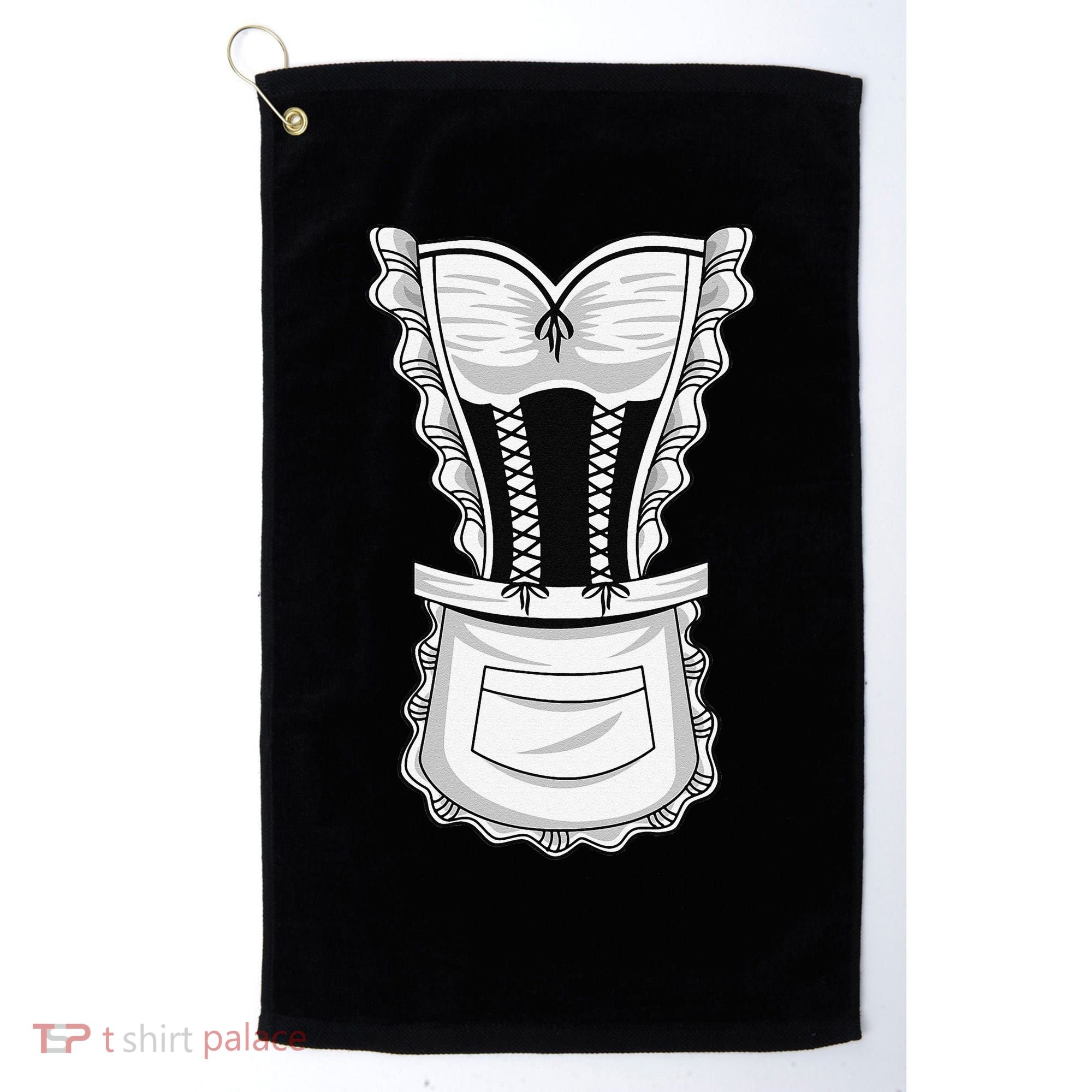 French Maid Costume Cool Halloween Housemaid Gift Golf Towel