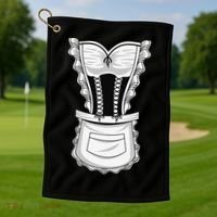 French Maid Costume Cool Halloween Housemaid Gift Golf Towel thumb 1