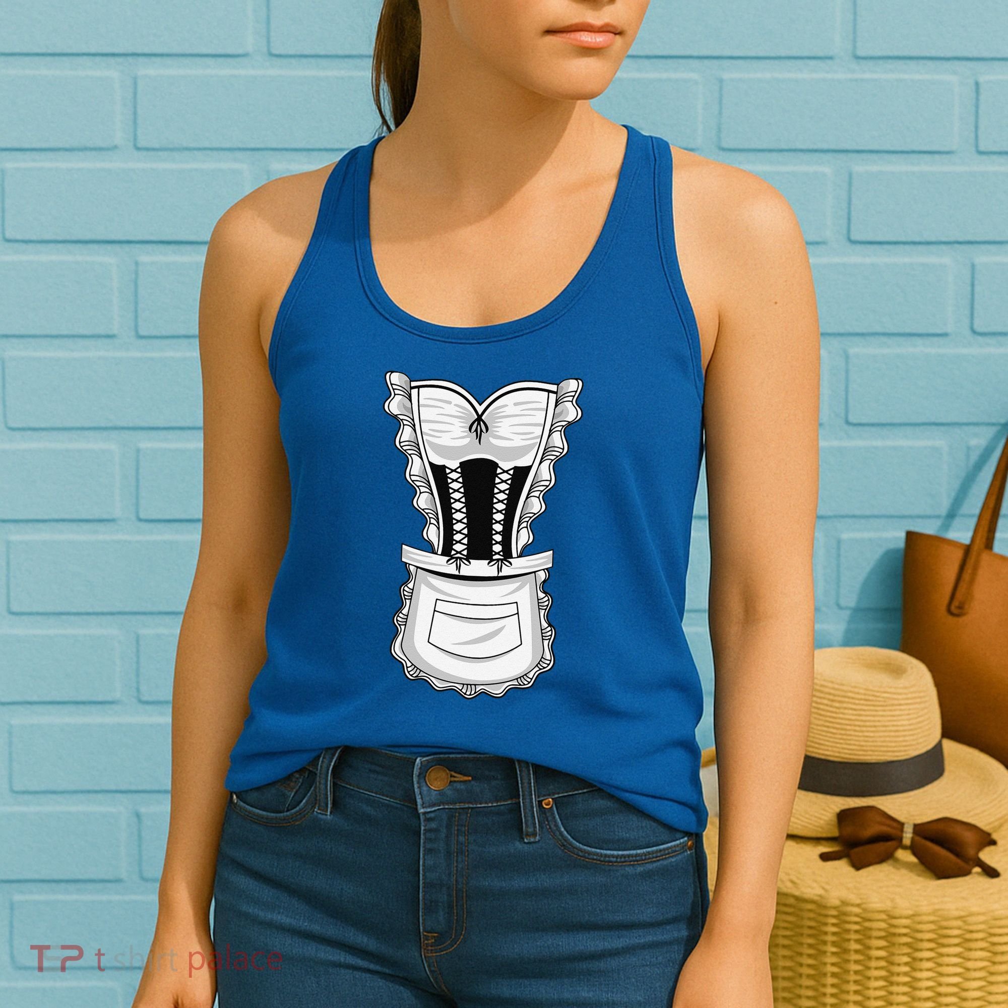 French Maid Costume Cool Halloween Housemaid Gift Women's Tank Top