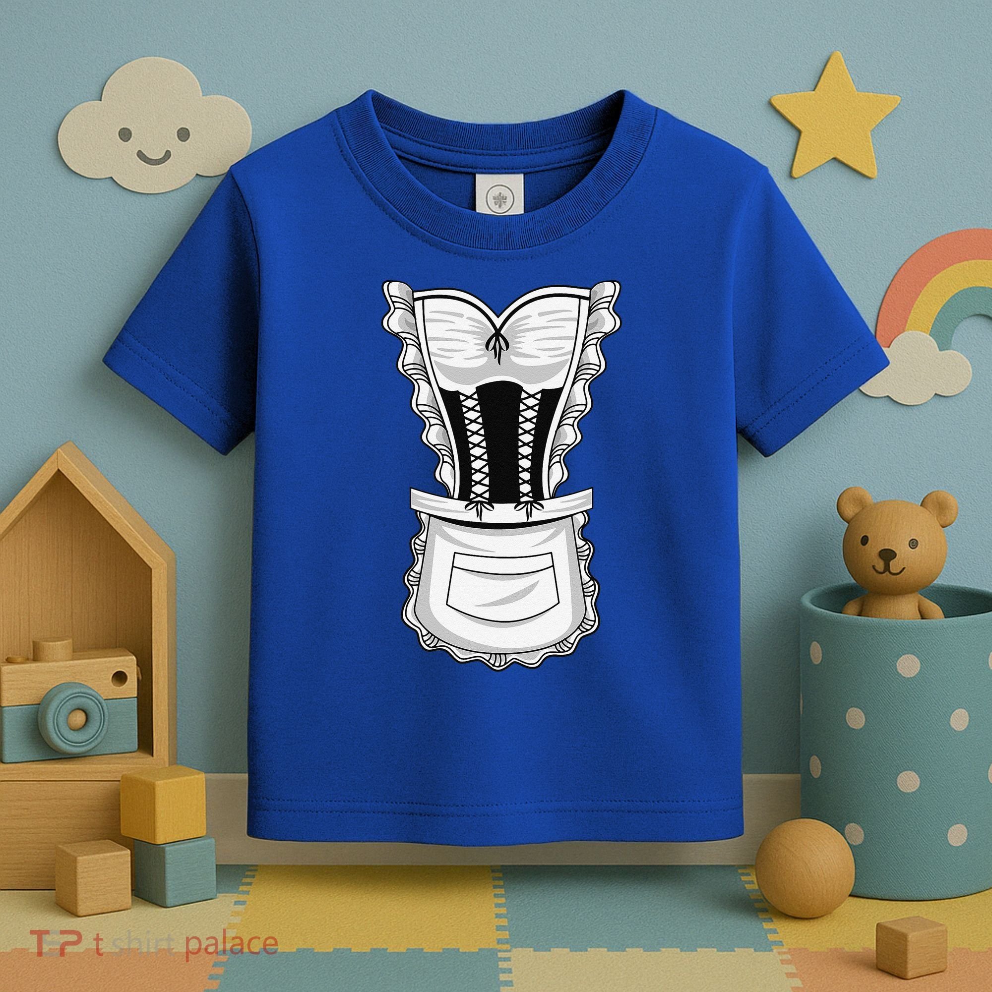French Maid Costume Cool Halloween Housemaid Gift Toddler T-Shirt