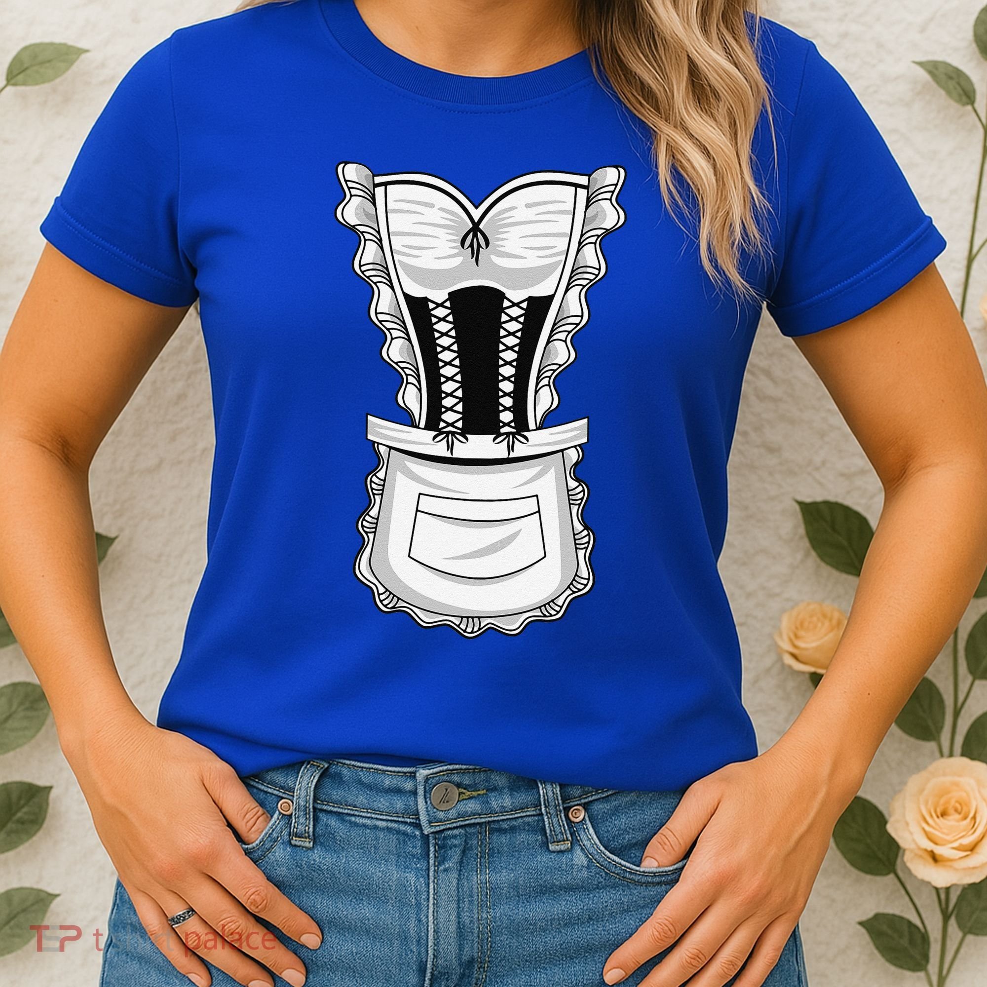 French Maid Costume Cool Halloween Housemaid Gift Women's T-Shirt