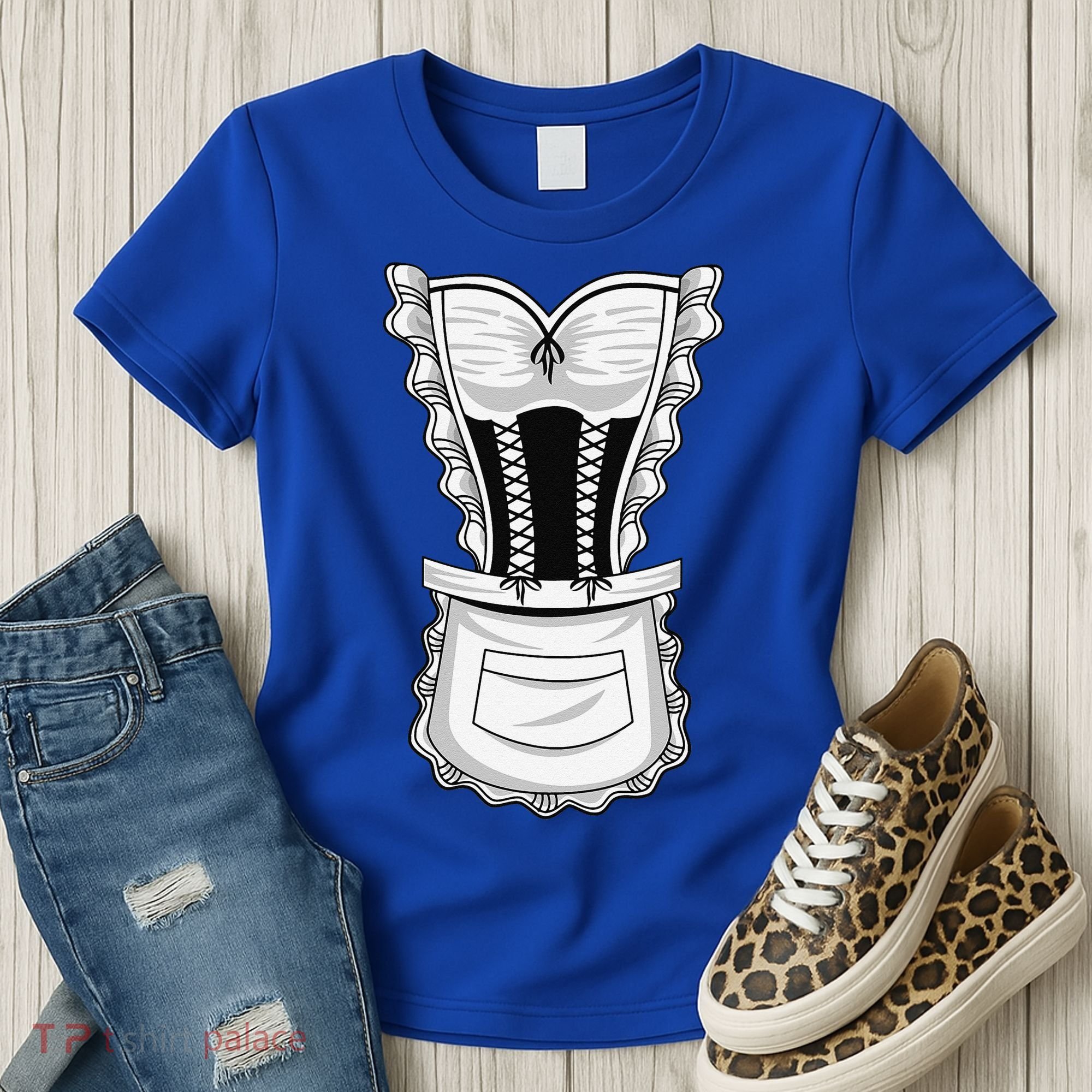 French Maid Costume Cool Halloween Housemaid Gift Women's T-Shirt