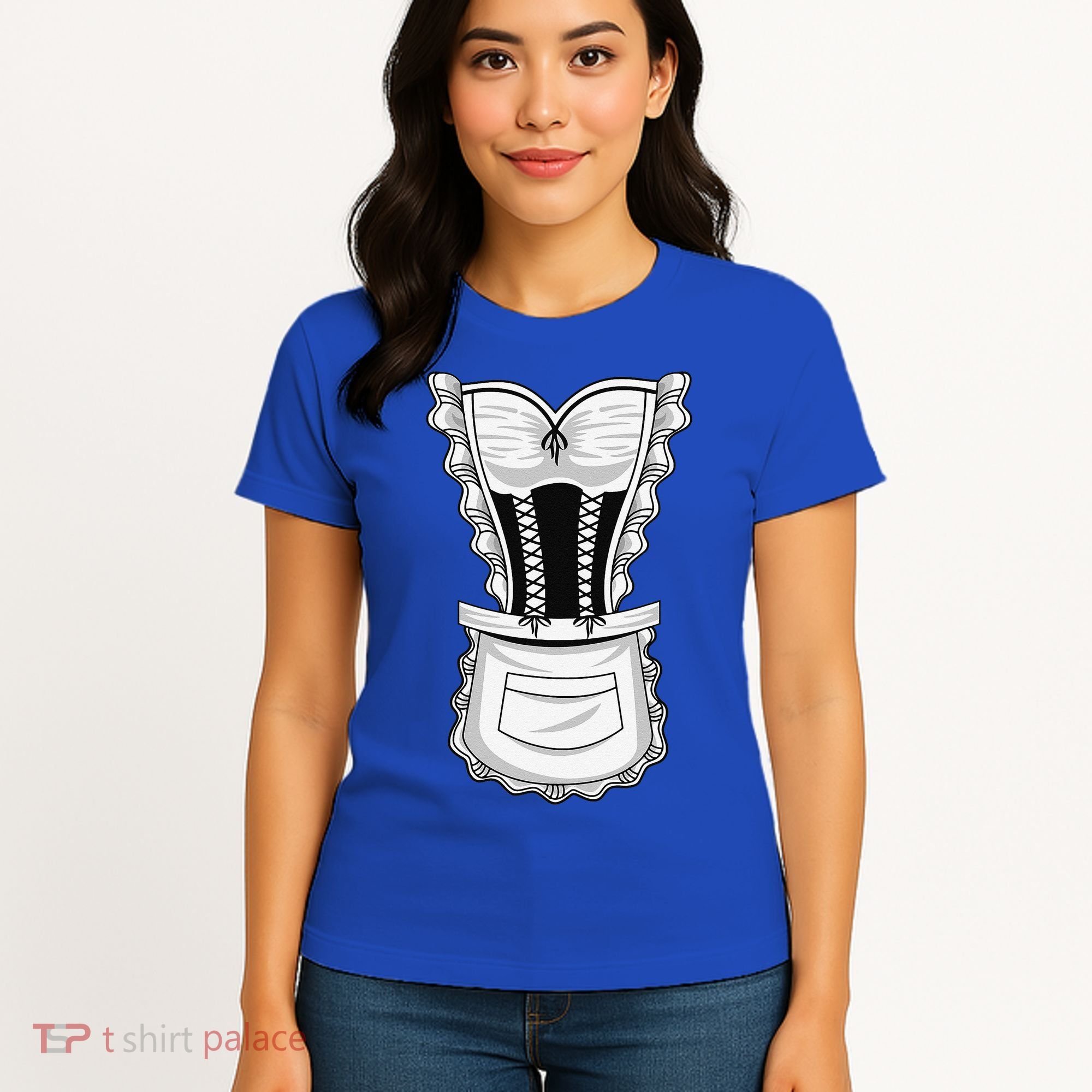 French Maid Costume Cool Halloween Housemaid Gift Women's T-Shirt