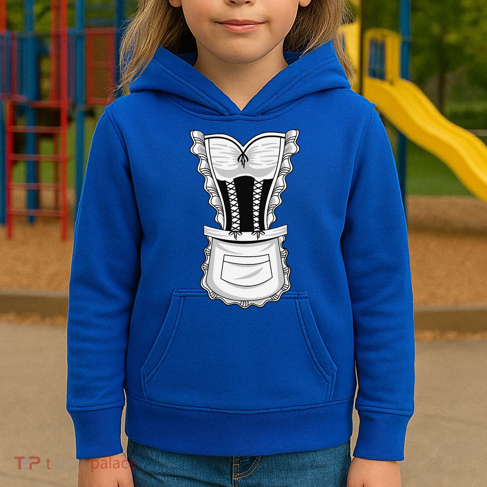 French Maid Costume Cool Halloween Housemaid Gift Kids Hoodie
