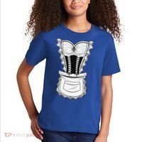 French Maid Costume Cool Halloween Housemaid Gift Kids T-Shirt thumb 2