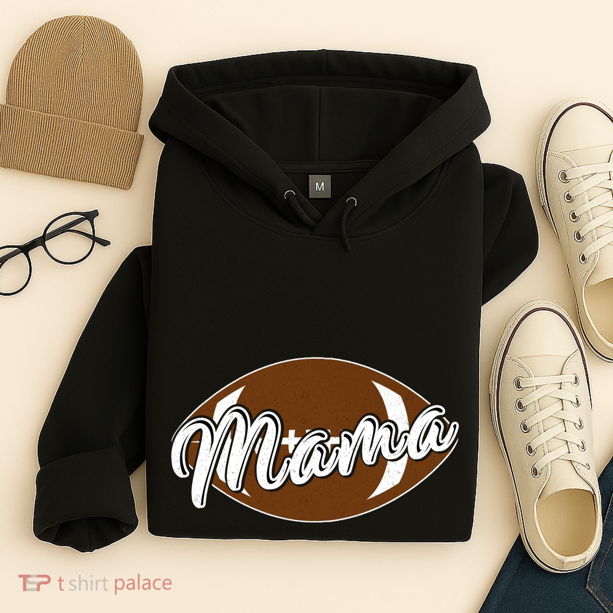 Football Mama, Cute Pee Wee League Mom Tee Hoodie