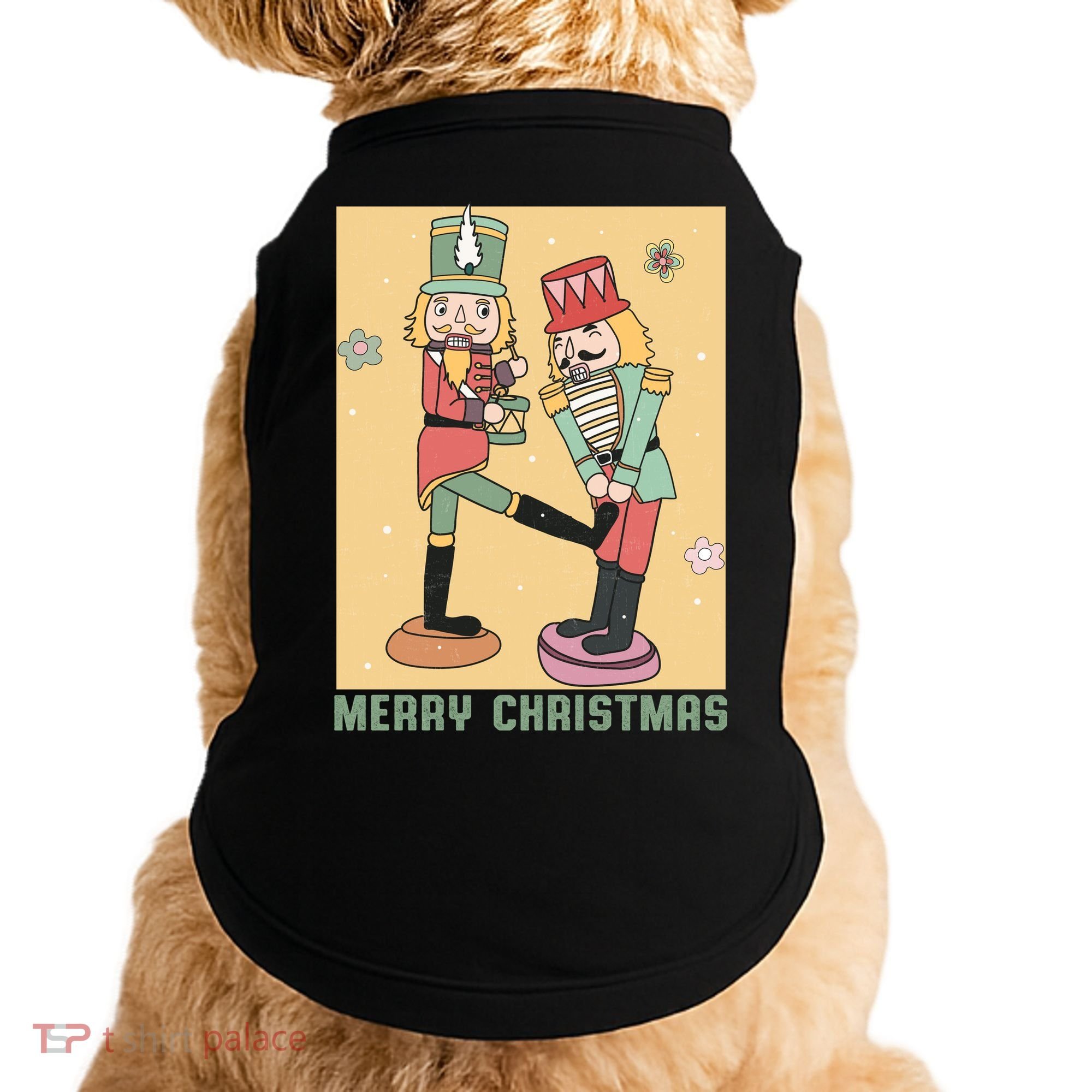 Funny Merry Christmas Nut Cracker Getting Nut Cracked Doggie Tank