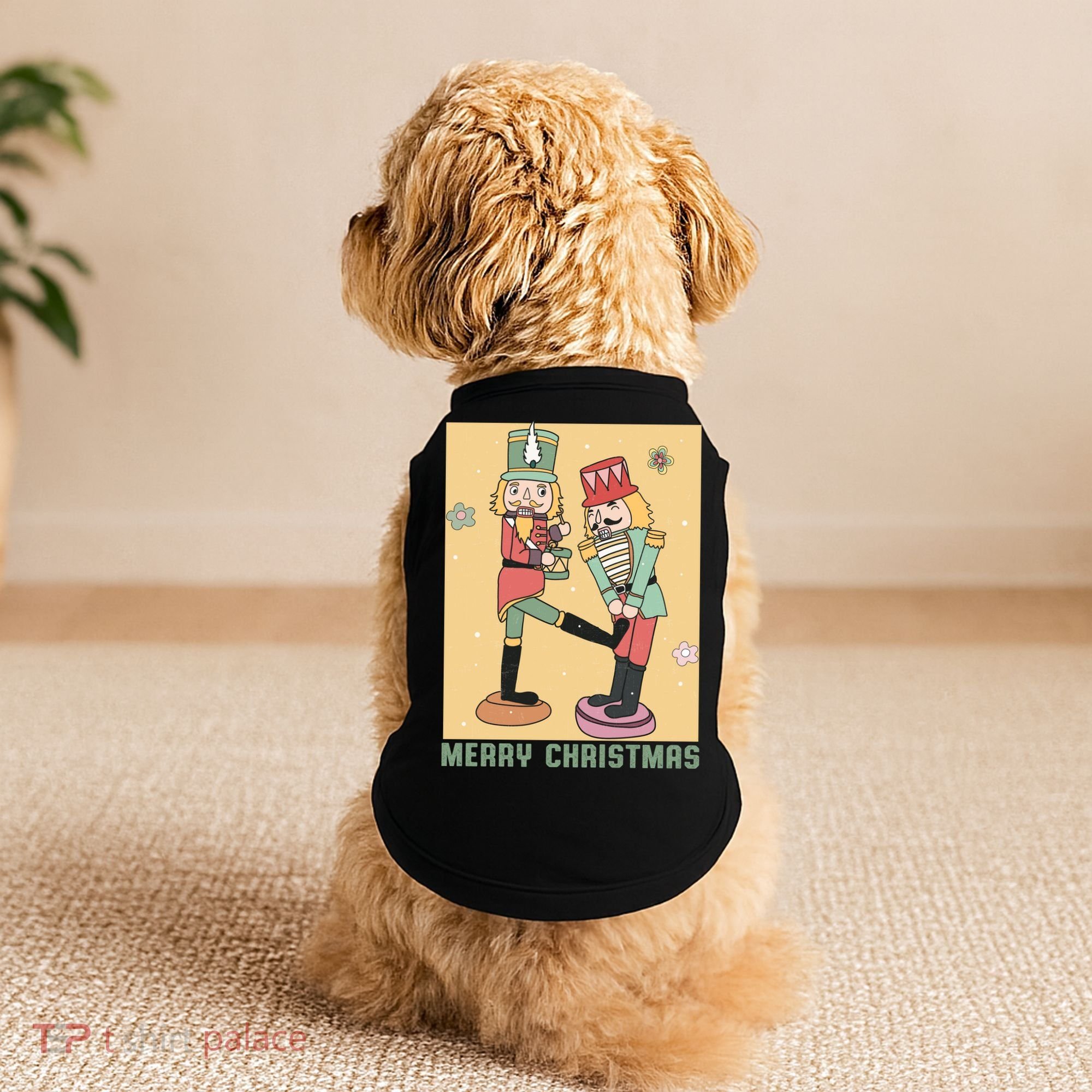Funny Merry Christmas Nut Cracker Getting Nut Cracked Doggie Tank