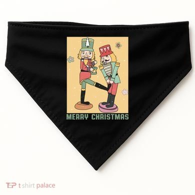 Funny Merry Christmas Nut Cracker Getting Nut Cracked USA-Made Doggie Bandana