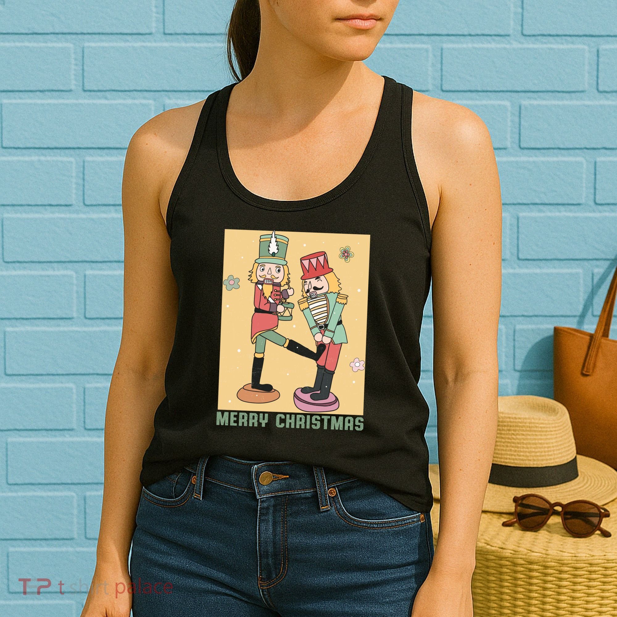 Funny Merry Christmas Nut Cracker Getting Nut Cracked Women's Tank Top