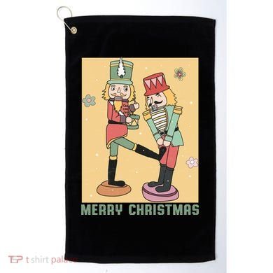 Funny Merry Christmas Nut Cracker Getting Nut Cracked Golf Towel
