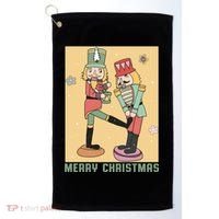 Funny Merry Christmas Nut Cracker Getting Nut Cracked Golf Towel thumb 0
