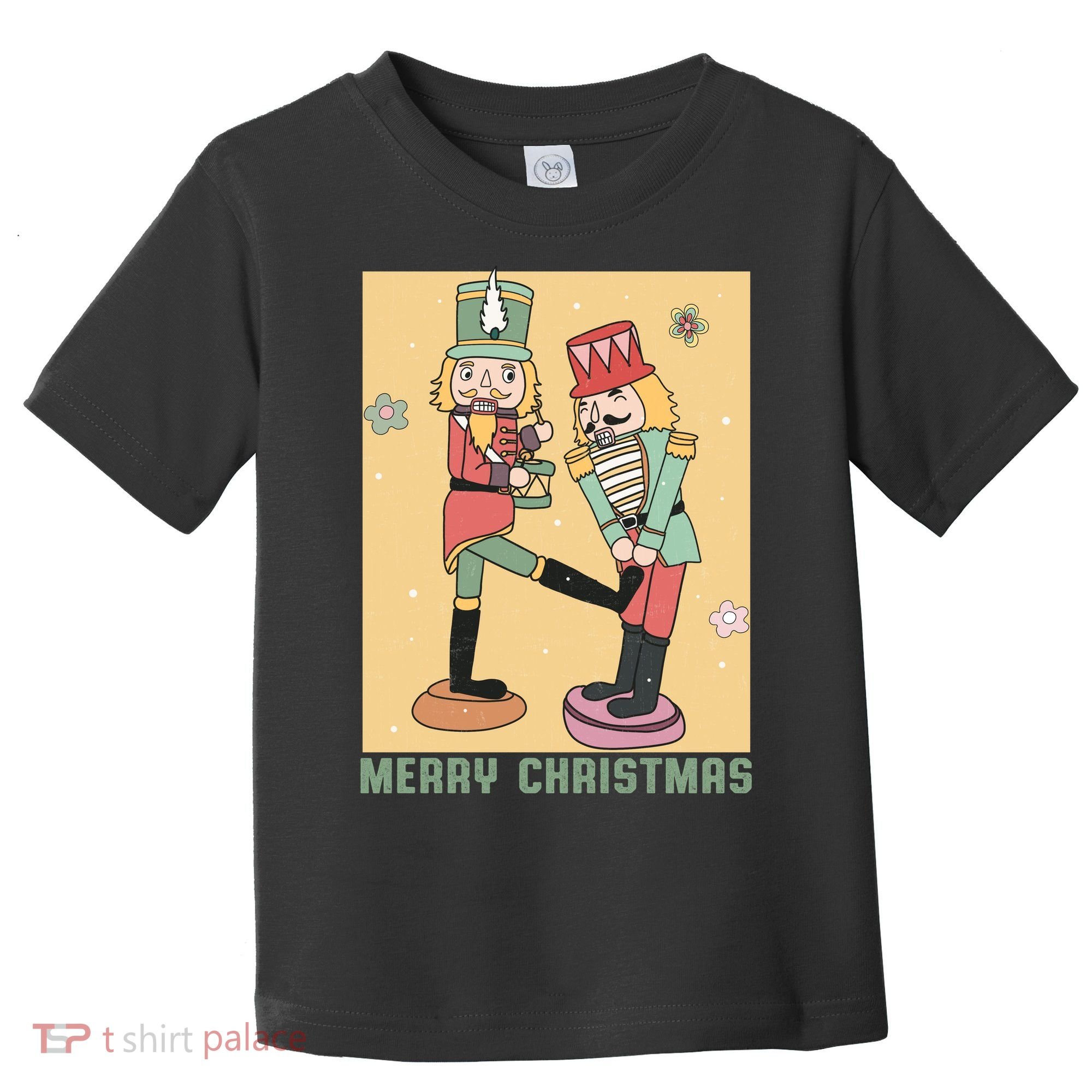 Funny Merry Christmas Nut Cracker Getting Nut Cracked Toddler T-Shirt