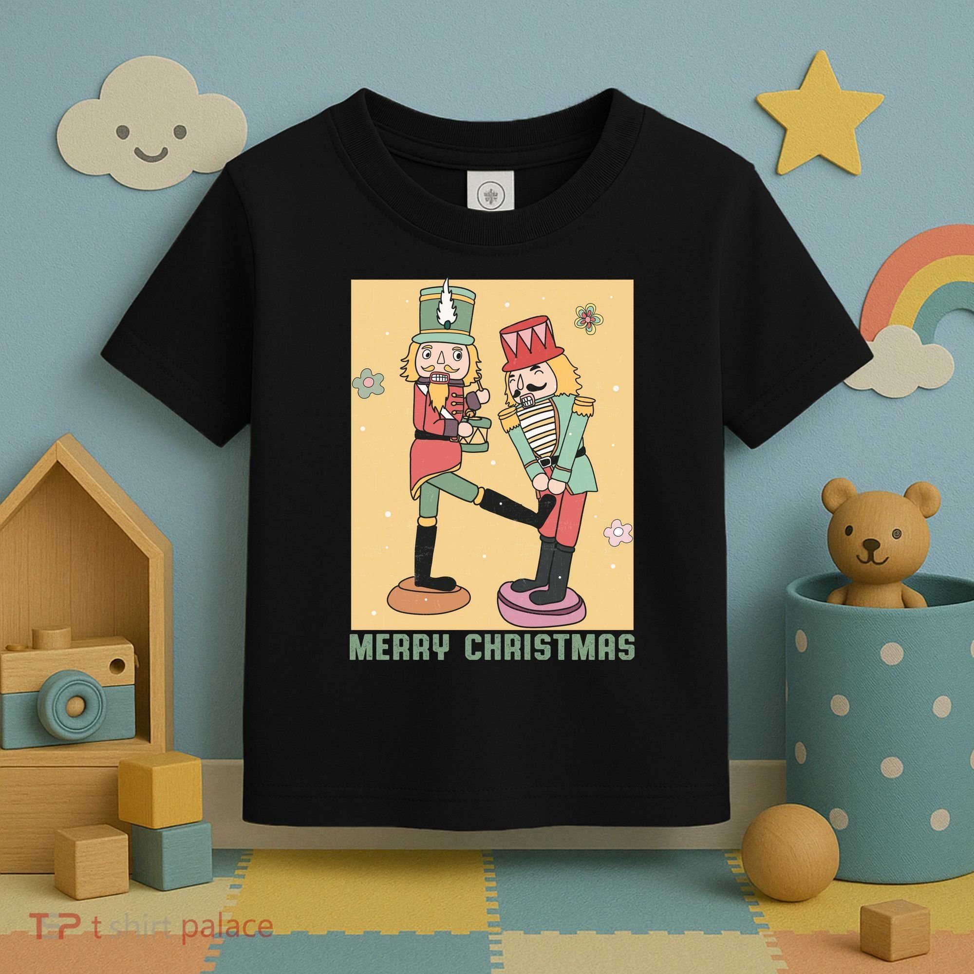 Funny Merry Christmas Nut Cracker Getting Nut Cracked Toddler T-Shirt