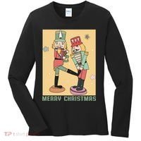 Funny Merry Christmas Nut Cracker Getting Nut Cracked Women's Long Sleeve Shirt thumb 0
