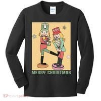 Funny Merry Christmas Nut Cracker Getting Nut Cracked Kids Long Sleeve Shirt thumb 0