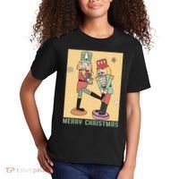 Funny Merry Christmas Nut Cracker Getting Nut Cracked Kids T-Shirt thumb 2