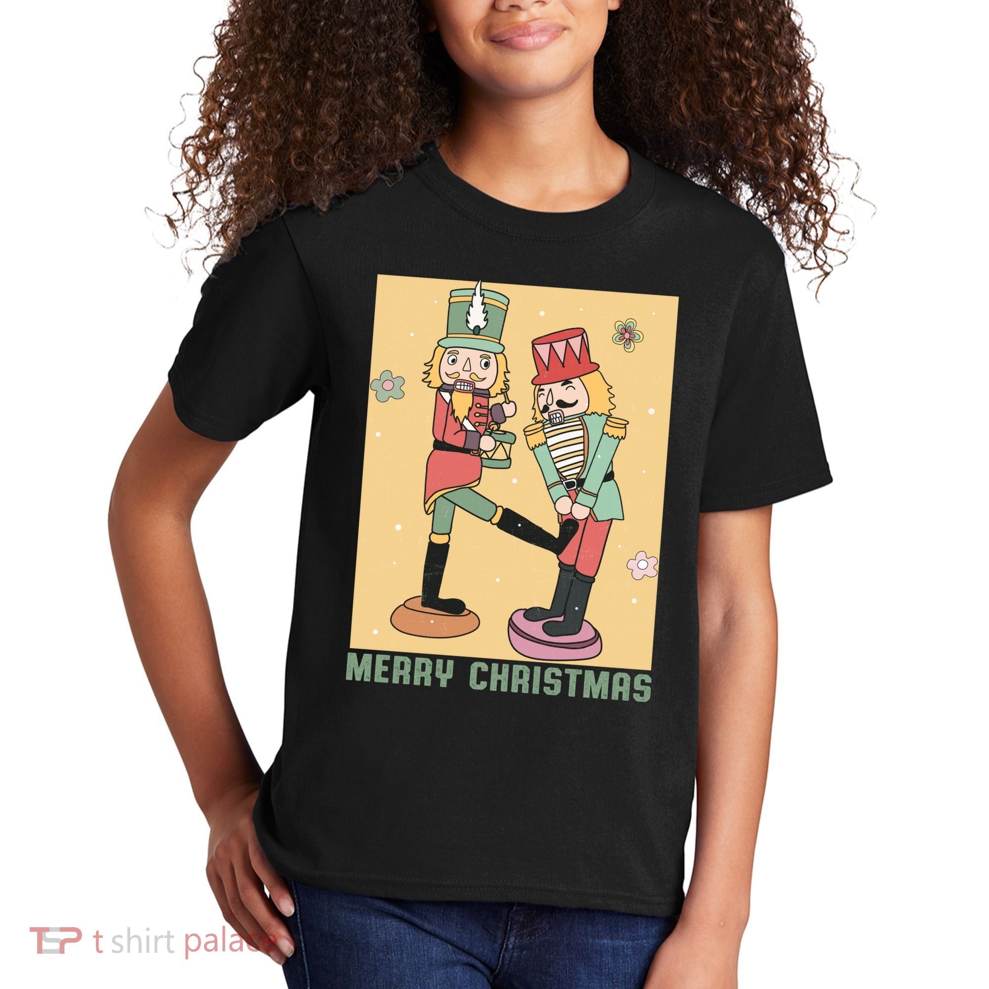 Funny Merry Christmas Nut Cracker Getting Nut Cracked Kids T-Shirt