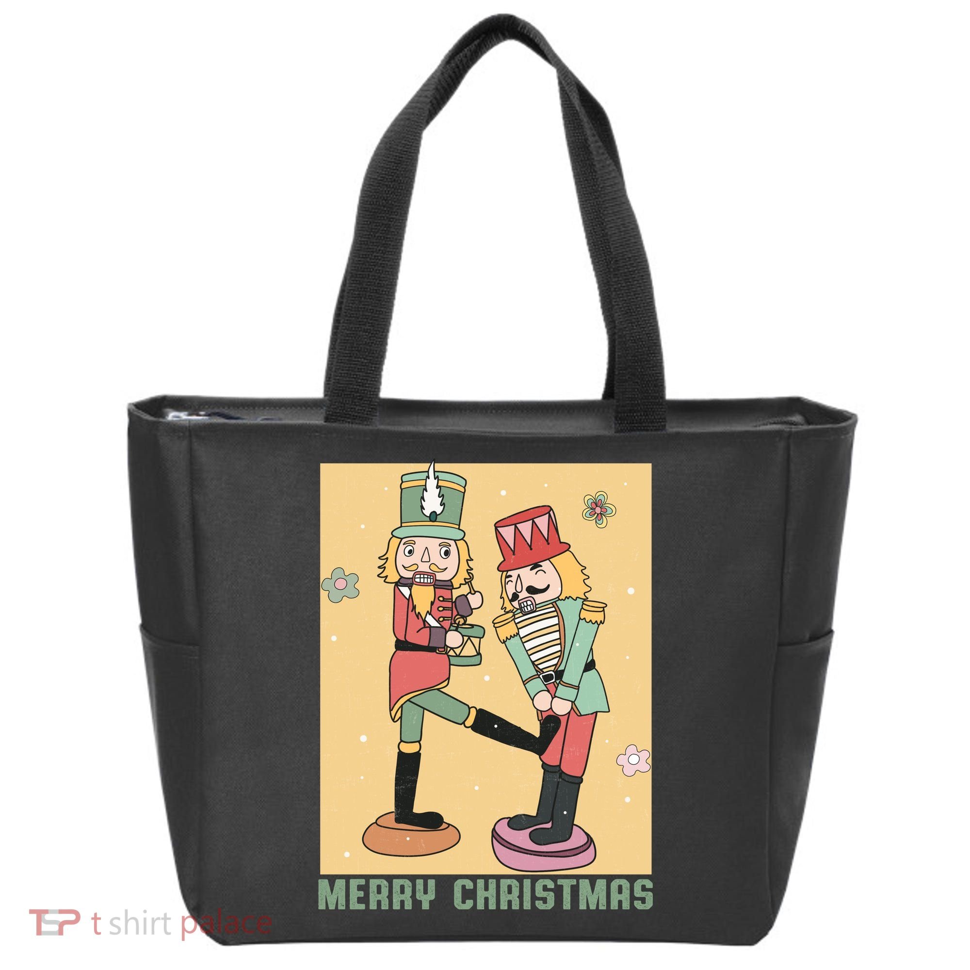 Funny Merry Christmas Nut Cracker Getting Nut Cracked Tote Bag