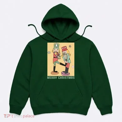 Funny Merry Christmas Nut Cracker Getting Nut Cracked Hoodie