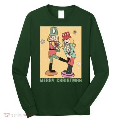 Funny Merry Christmas Nut Cracker Getting Nut Cracked Long Sleeve Shirt