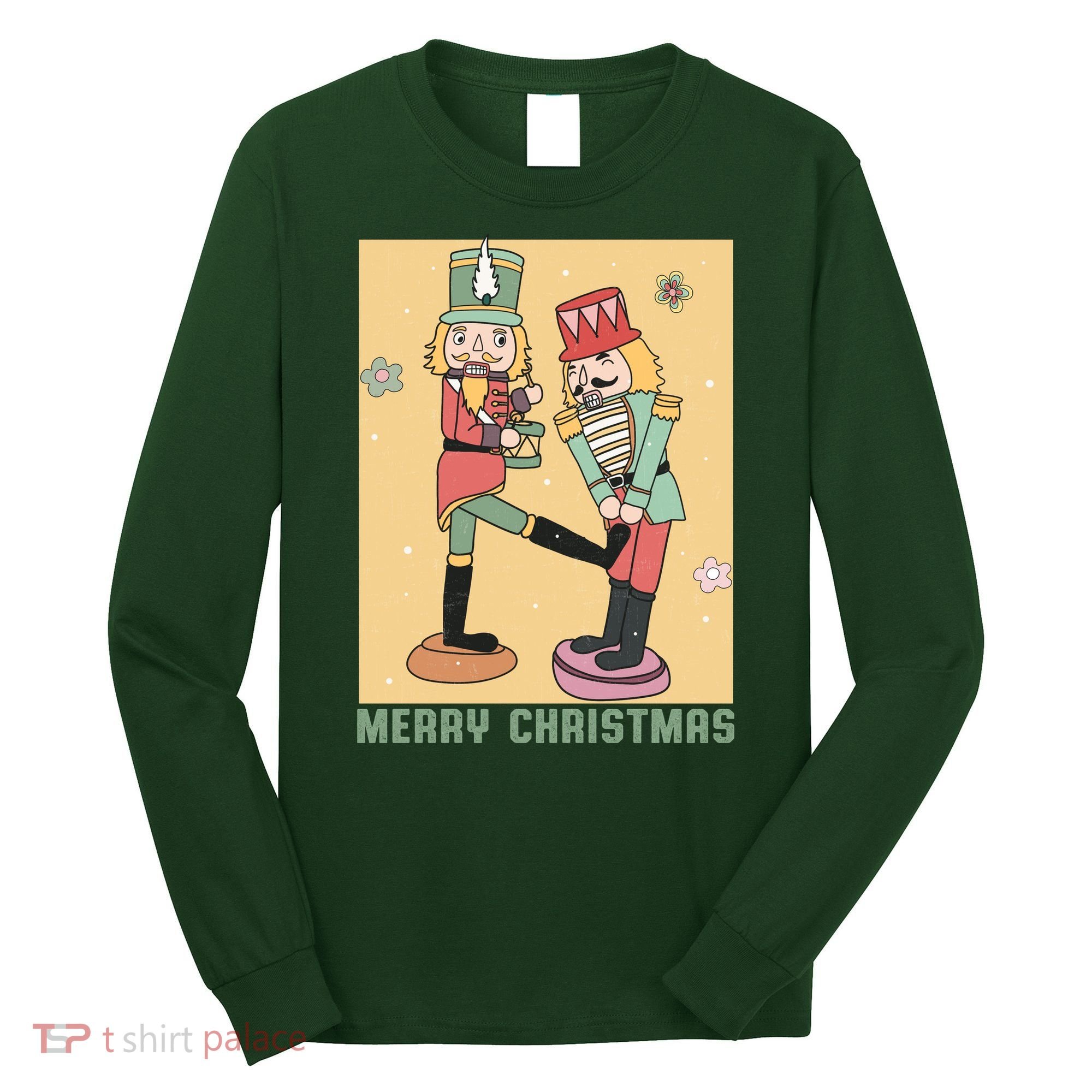 Funny Merry Christmas Nut Cracker Getting Nut Cracked Long Sleeve Shirt