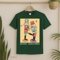 Funny Merry Christmas Nut Cracker Getting Nut Cracked T-Shirt thumb 2