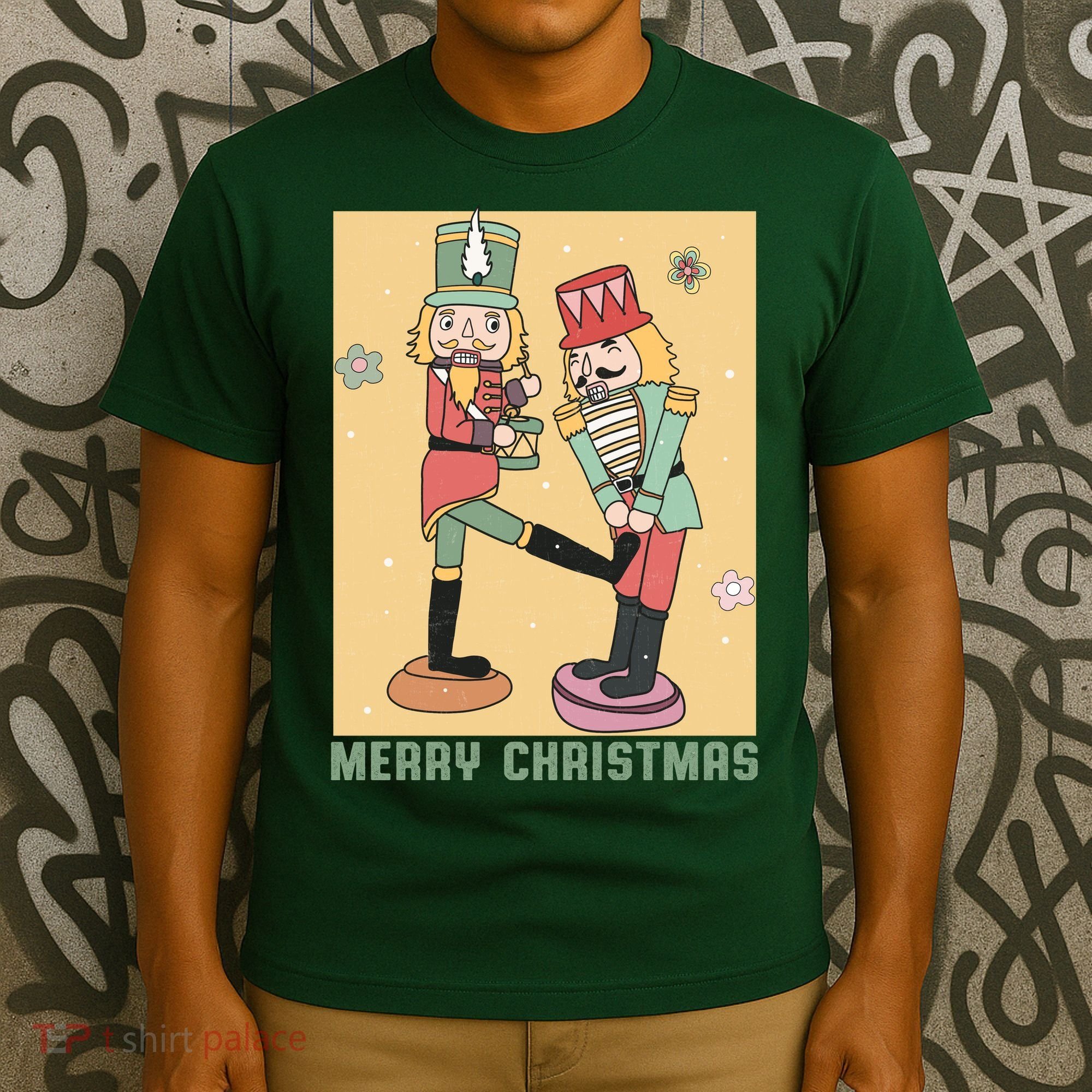 Funny Merry Christmas Nut Cracker Getting Nut Cracked T-Shirt