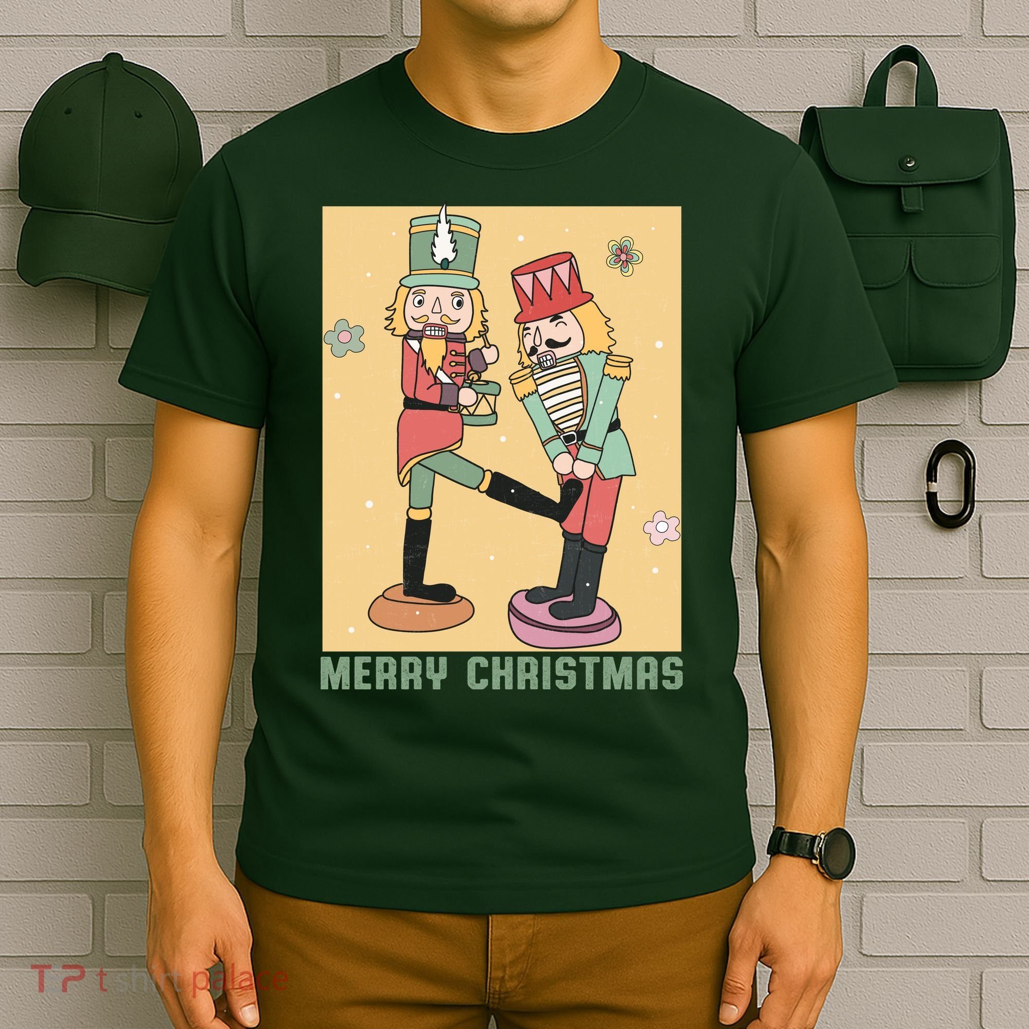 Funny Merry Christmas Nut Cracker Getting Nut Cracked T-Shirt